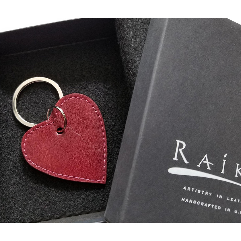 Red Heart Key Ring Pouch