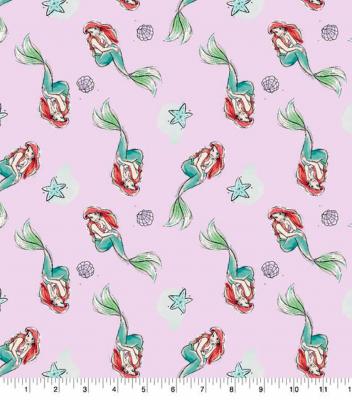 Disney Princess Ariel Little Mermaid Themed 100% cotton fabric