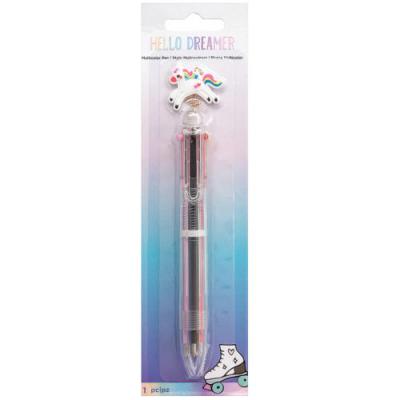 American Crafts Hello Dreamer Retractable Multicolor Pen with Unicorn Charm