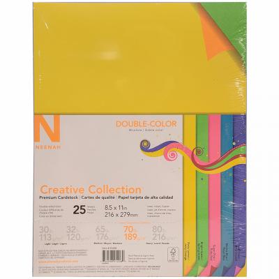 Neenah 8.5 x 11 70 lb Smooth Cardstock Bright Double Color