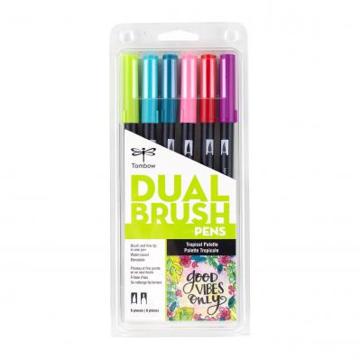 Tombow Tropical Palette Dual Brush Markers - 6 pack