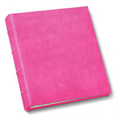  Leather 4x6 Photo Album Binder - Bright Pink