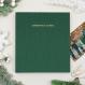 Green Silk 3-ring binder with Christmas Cards in gold on the front cover