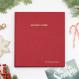 Red Vegan Leather Bound Holiday Cards Binder